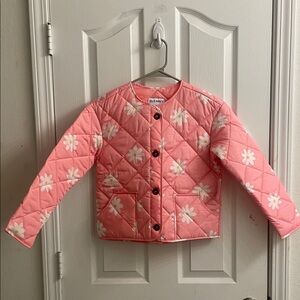 Old Navy Coral Pink Quilted Daisy Puffer Jacket